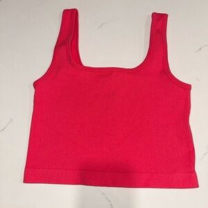 Vibrant Pink Ribbed Crop Top